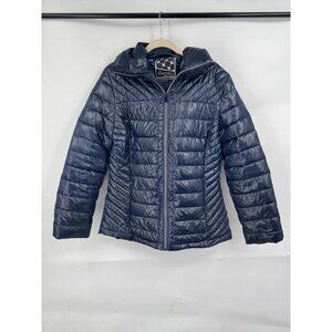 Big Chill Puffer Coat Women Small Navy Blue Outdoor Full Zip‎ Cozy Hiking Winter